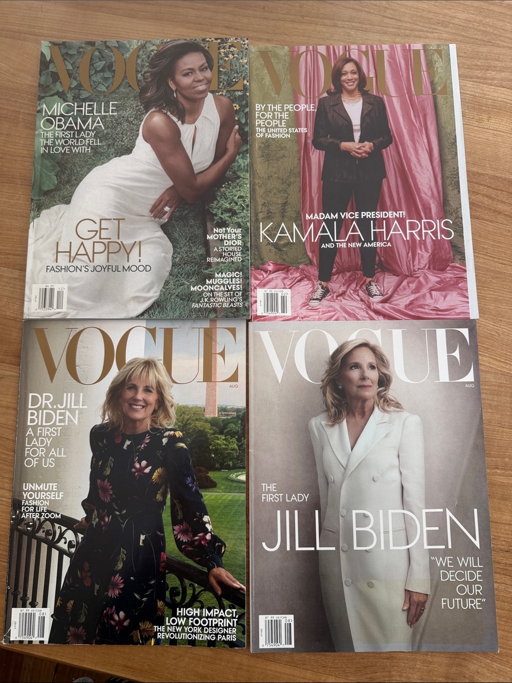 Vogue Magazine Lot — Michelle Obama, Kamala Harris, Jill Biden Covers